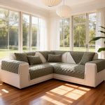Non-Slip Velvet Sectional Sofa Cover | Machine Washable, Stretch Fit for L-Shaped Couches