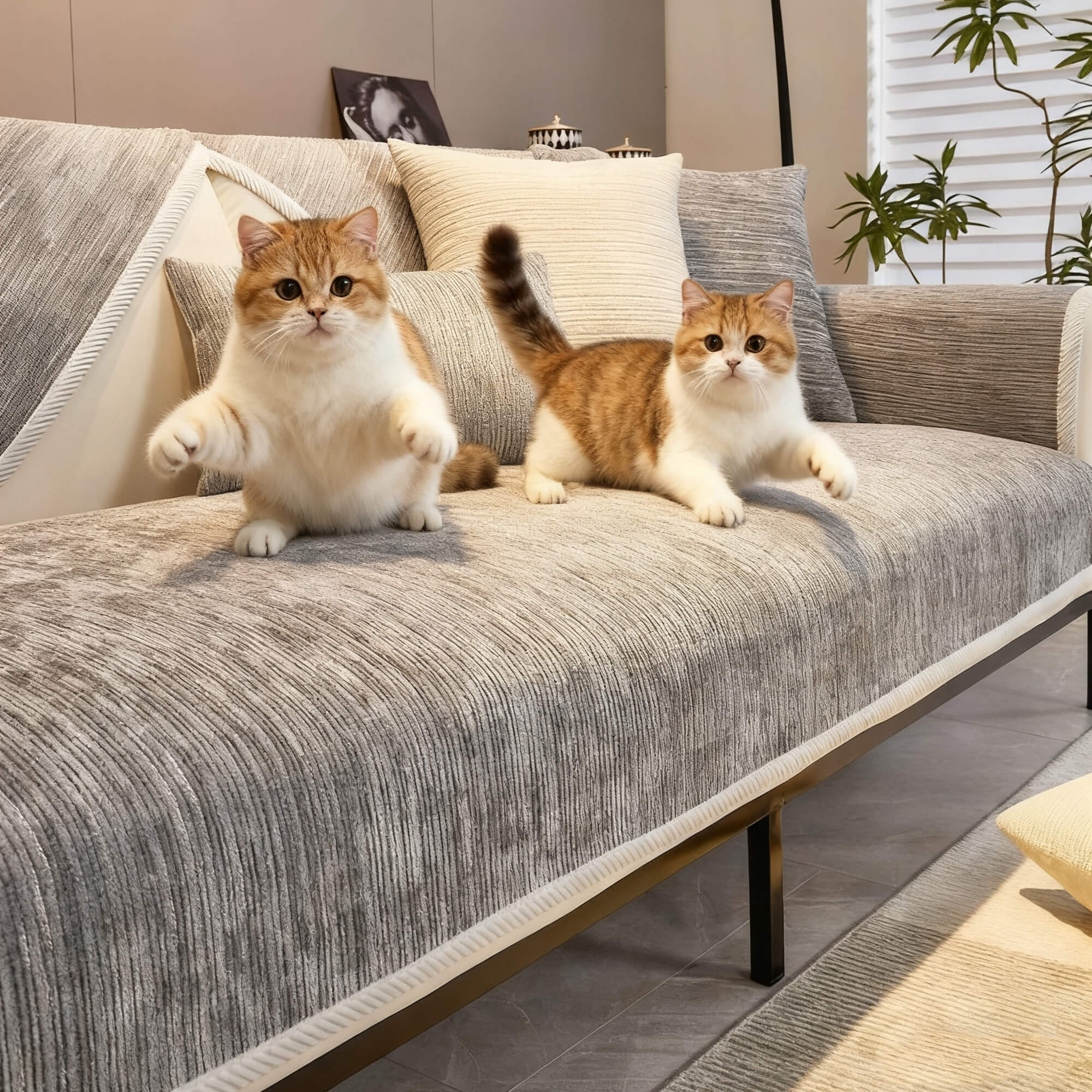 Pet Proof Sofa Cover, Waterproof & Scratch Resistant Couch Protector for Dogs Cats, Non-Slip Chenille Fabric ﻿ ﻿