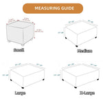 Premium Stretch Jacquard Storage Ottoman Cover, Washable Slipcover