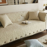 Cotton Couch Covers for Dogs, Washable Non Slip Sofa Seat Cushion Protector, Quilted Breathable Soft Mat for Living Room