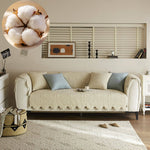 Cotton Couch Covers for Dogs, Washable Non Slip Sofa Seat Cushion Protector, Quilted Breathable Soft Mat for Living Room