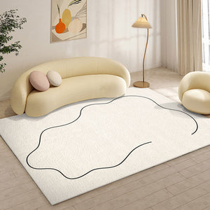 Abstract Bedroom Living Room Rug - Ivory