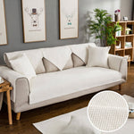 Cotton Linen Anti-Slip Couch Cover,Luxury Sectional  Sofa Slipcover