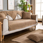 Cotton Linen Anti-Slip Couch Cover,Luxury Sectional  Sofa Slipcover