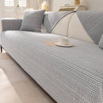 Cotton Linen Anti-Slip Couch Cover,Luxury Sectional  Sofa Slipcover