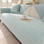 Cotton Linen Anti-Slip Couch Cover,Luxury Sectional  Sofa Slipcover