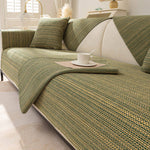 Cotton Linen Anti-Slip Couch Cover,Luxury Sectional  Sofa Slipcover