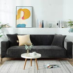 Velvet Plush Sectional Sofa Cover - Stretch Slipcover for L-Shaped Couches (3-6 Seater) | Premium Protection & Easy Fit
