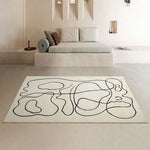 Minimalist Black And Beige Line Irregular Rugs,Soft Home Decor Floor Rugs