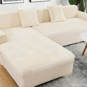 Velvet Plush Corner Sectional Corner Sofa Covers , Stretch Sofa Slipcover