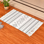Woven Cotton Throw Rug 2'x4.3', Tassel Rug for Kitchen Laundry Doorway Bedroom