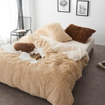 Faux Fur Full/Queen Duvet Cover Set - Home Bedding - Quilts & Blankets & Pillowcase