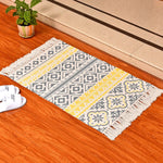 Woven Cotton Throw Rug 2'x4.3', Tassel Rug for Kitchen Laundry Doorway Bedroom