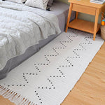 Woven Cotton Throw Rug 2'x4.3', Tassel Rug for Kitchen Laundry Doorway Bedroom