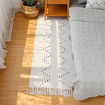 Woven Cotton Throw Rug 2'x4.3', Tassel Rug for Kitchen Laundry Doorway Bedroom