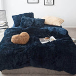 Faux Fur Full/Queen Duvet Cover Set - Home Bedding - Quilts & Blankets & Pillowcase