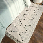 Woven Cotton Throw Rug 2'x4.3', Tassel Rug for Kitchen Laundry Doorway Bedroom