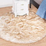 Faux Fur Sheepskin Round Area Rug