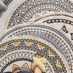 Cotton Area Rug for Living Room | Hand Woven Round Rugs