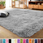 Grey Fluffy Shag Area Rug