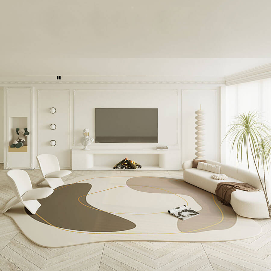 Simple shaped irregular rug | area rug | living room rugs – sweaterpicks