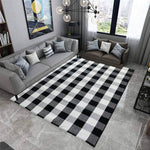 Large Cotton Rug , washable carpet , Buffalo Plaid Runner Rug