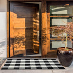 Cotton Plaid Checkered Area Rug | Washable Carpet