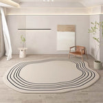 Minimalist Black And Beige Line Irregular Rugs,Soft Home Decor Floor Rugs