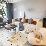 Minimalist Black And Beige Line Irregular Rugs,Soft Home Decor Floor Rugs
