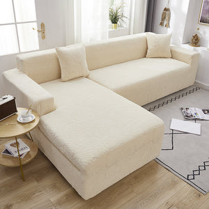 Velvet Plush Sectional Sofa Cover - Stretch Slipcover for L-Shaped Couches (3-6 Seater) | Premium Protection & Easy Fit