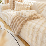 Soft Rabbit Fur Sofa Cover , Furniture Protector Deluxe Pet Couch Cover ,Machine Washable