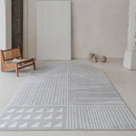 Abstract Bedroom Living Room Rug - Ivory