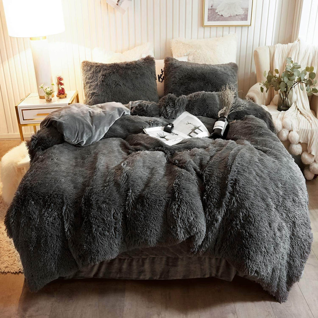 Faux Fur Velvet Duvet Cover- King , Queen , Twin