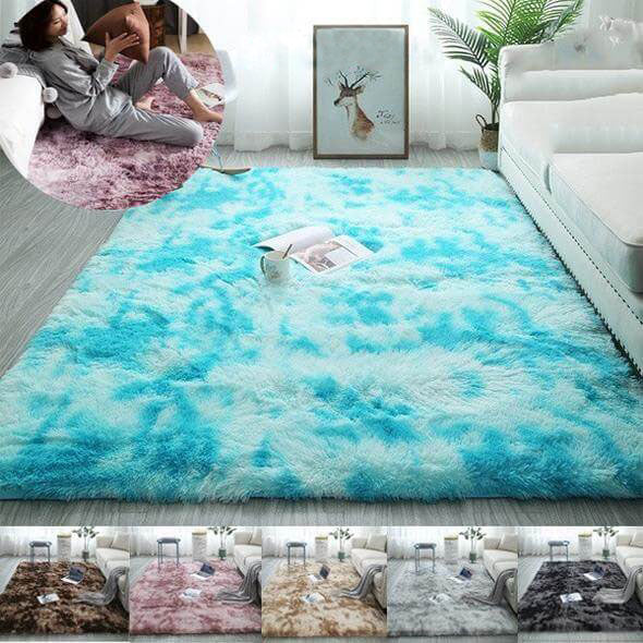 Faux Fur Carpet | Fluffy Area Rug | Gradient color blanket
