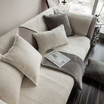 100% Cotton Couch Cover,  Anti-Slip Sectional Sofa Slipcover