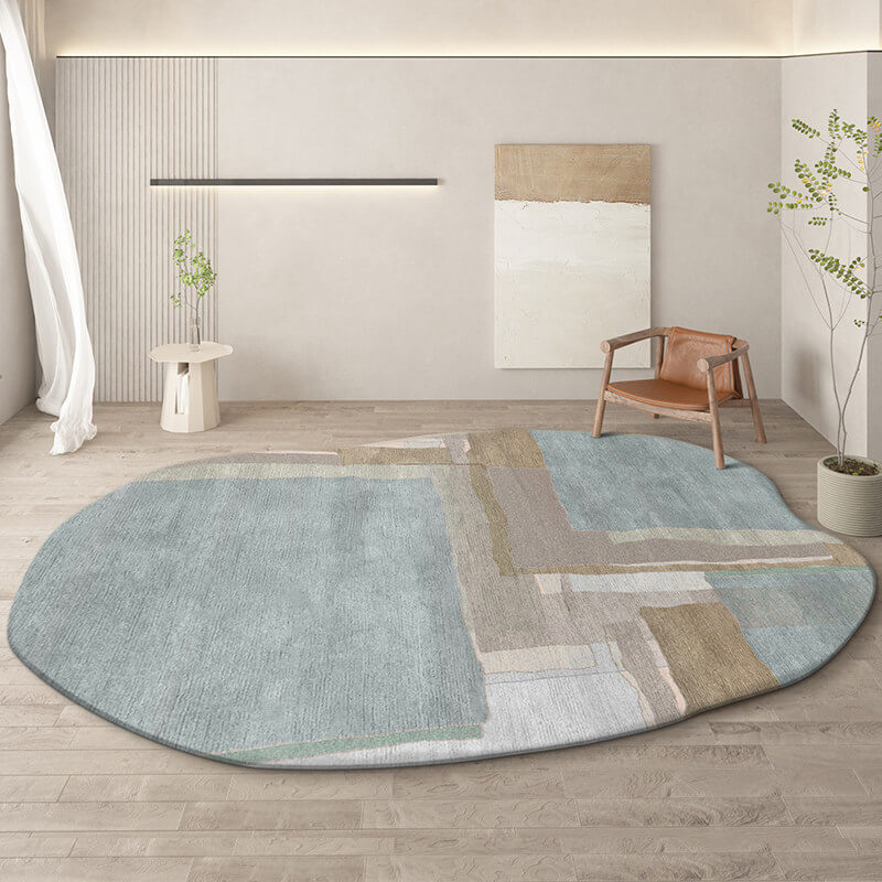 Simple shaped irregular rug, area rug