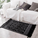 Woven Cotton Throw Rug 2'x4.3', Tassel Rug for Kitchen Laundry Doorway Bedroom