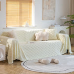 Shaggy Sofa Covers Sectional Couch Cover Blanket , Checkerboard Sofa Slipcovers for Pets Dogs Cats