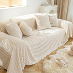 Shaggy Fluffy Couch Cover, Sofa Cover for Pets, Kids,  Soft Blanket Couch Cover