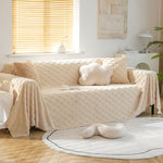 Shaggy Sofa Covers Sectional Couch Cover Blanket , Checkerboard Sofa Slipcovers for Pets Dogs Cats