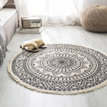 Cotton Area Rug for Living Room | Hand Woven Round Rugs