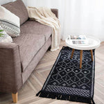 Woven Cotton Throw Rug 2'x4.3', Tassel Rug for Kitchen Laundry Doorway Bedroom