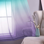Faux Linen Ombre Sheer Curtains, 2 panels