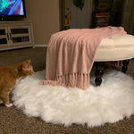 Faux Fur Sheepskin Round Area Rug