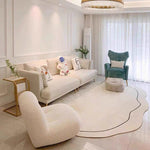 Minimalist Black And Beige Line Irregular Rugs,Soft Home Decor Floor Rugs