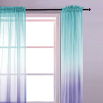 Faux Linen Ombre Sheer Curtains, 2 panels