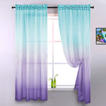 Faux Linen Ombre Sheer Curtains, 2 panels