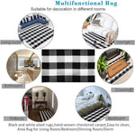 Large Cotton Rug , washable carpet , Buffalo Plaid Runner Rug