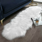Faux Sheepskin Fur Chair Couch Cover, White Area Rug