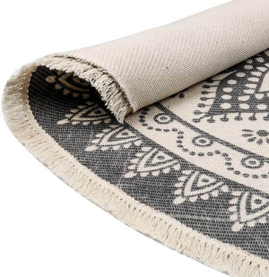 Cotton Area Rug for Living Room | Hand Woven Round Rugs